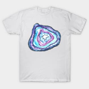 Blue Watercolor Geode by Skye Rain Art T-Shirt